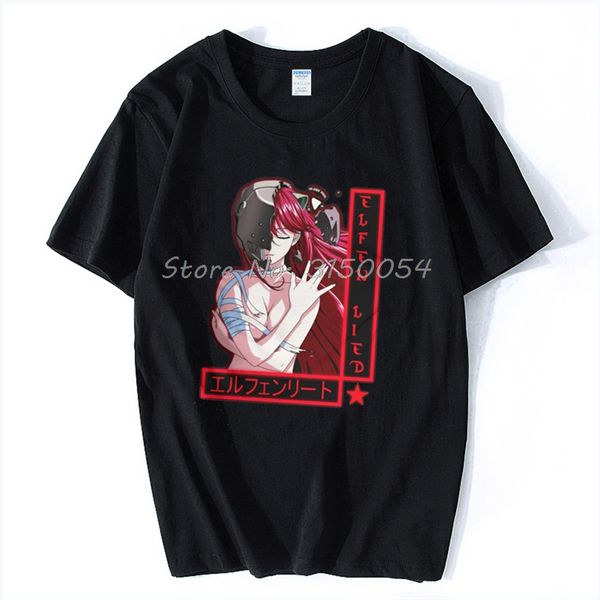

men cotton t-shirt elfen lied comfortable anime tshirt summer harajuku streetwear anime tee t shirt hip hop