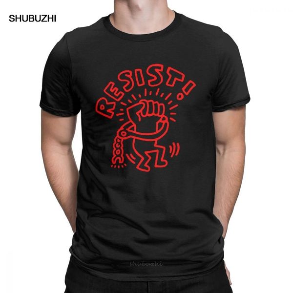 

keith haring t-shirt men vintage чистый хлопок толстовка шеи экипажа tshirt партии одежда happy new year