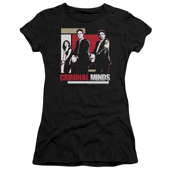 

trevco criminal minds guns drawn juniors' sheer fitted t shirt
