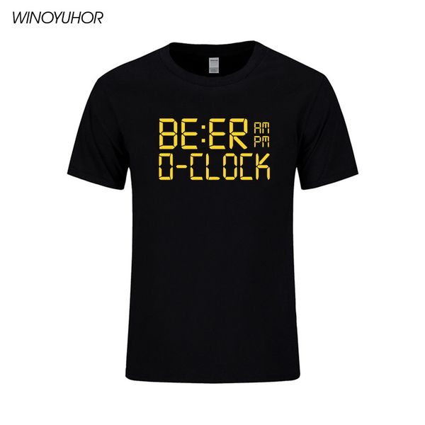 

beer clock t shirt drink creative design personality short sleeved tees o-neck 100% cotton t-shirt