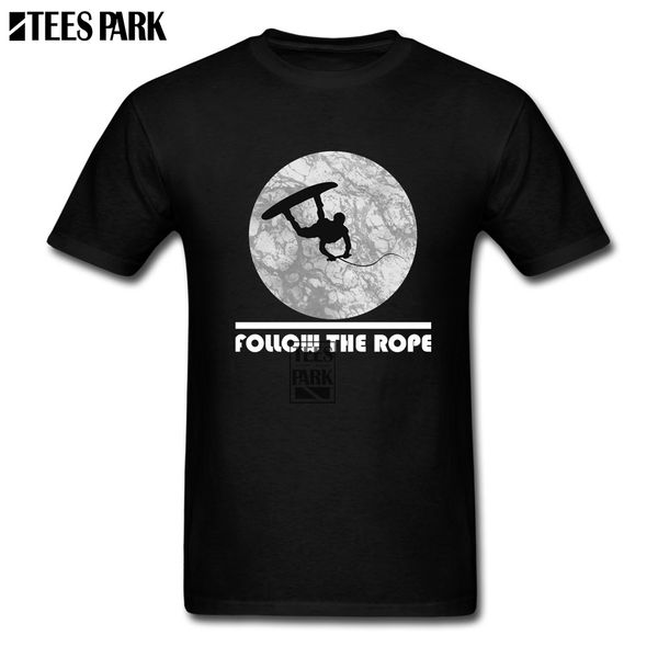 

летний стиль прохладный рубашки вейкборд follow the rope белый дизайн mens black t shirt взрослых o образным вырезом с коротким рукавом футб