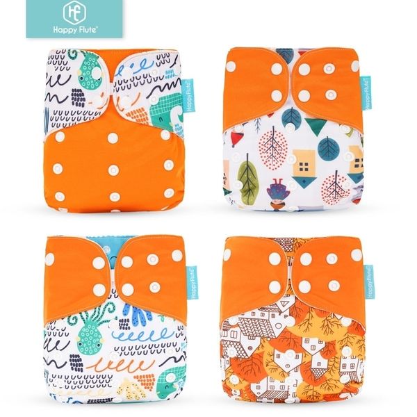 

happyflute 4шт / комплект моющийся eco-friendly пеленки обложка регулируемая многоразовый подгузник ткань подгузник подходит 3-15kg ребенка