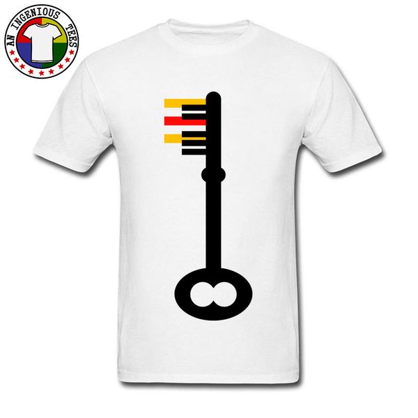 

spanish key white fashion t-shirts 100% cotton leisure creative power image tshirt crew neck slim fit sweatshirt