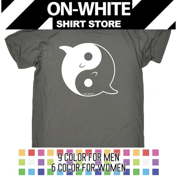 

подводное плавание tshirt забавный новизна mens тройник tshirt - дельфин инь ян