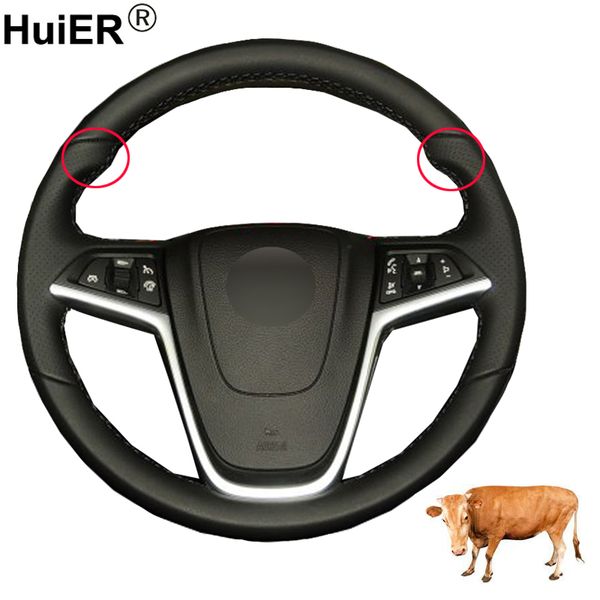 Coprivolante per auto cucito a mano Top in pelle di mucca per Opel Mokka 2012-2019 Insignia 2008-2013 Astra (J) 2010-2015 Meriva (B)