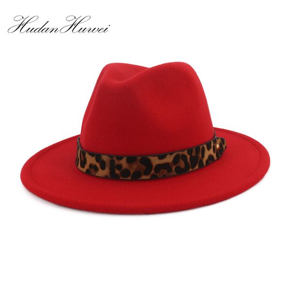 

2020 мужская мода европейский сша плоский брим джаз fedora шляпы leopard зерна пояса декор панама trilby чародей дамы платье шляпы, Blue;gray