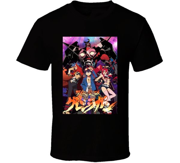 

new gurren lagann anime tv show poster mens t-shirt size s-2xl harajuku tee shirt