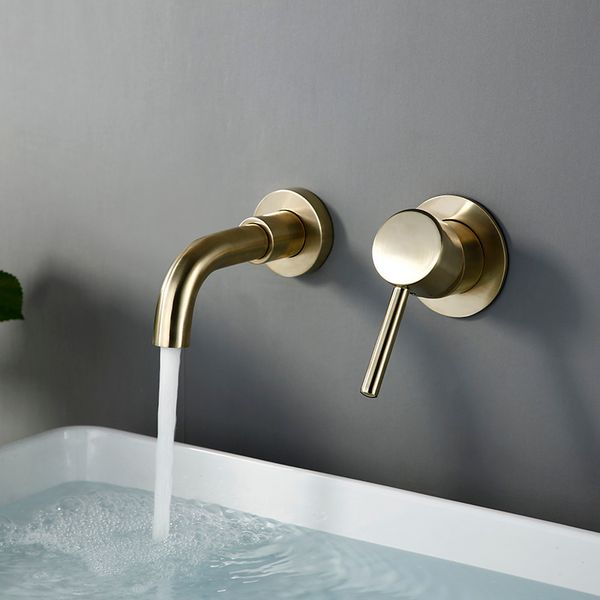 

bagnolux wire drawing gold concealed basin bathroom faucet brass round hole water outlet bathroom l decoration faucet