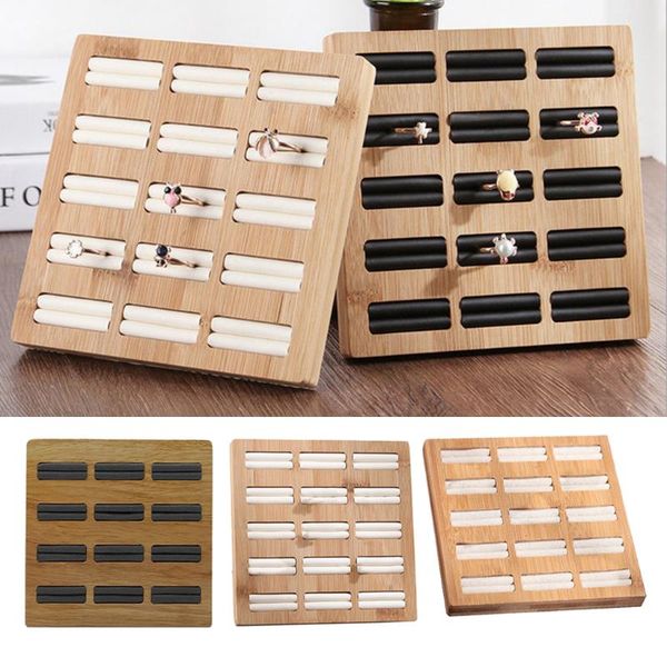 

jewelry earring ring display organizer box tray holder storage 15 slots, Pink;blue