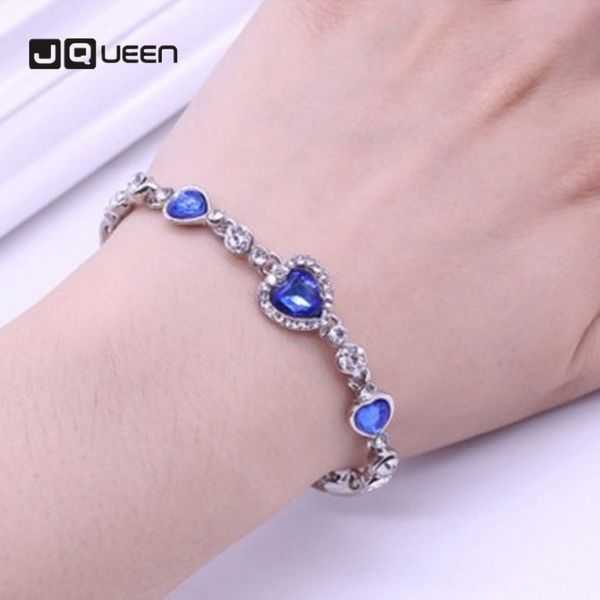 

charm bracelets 2021 small gift heart-shaped zircon crystal bracelet ocean heart jewelry, Golden;silver