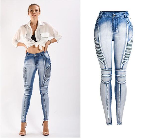 

2020 new autumn pencil pants vintage high waist jeans new womens pants full length loose ccowboy, Blue