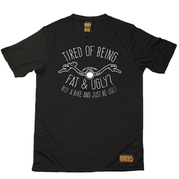 

велоспорт tee устал быть жир и уродливый велосипед дышащей dry fit t-shirt