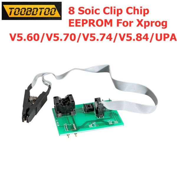 

xprog v1.3 programmer soic 8 sop8 test clip adapter for xprog v5.60 v5.70 v5.74 v5.84 upa 8 soic clip chip usb eeprom board