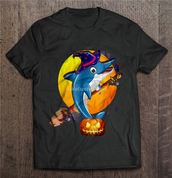 

мужчины хлопок тенниски нового человека большего размера teeshirt dolphin witch halloween men t-shirt s-3xl 2xl 12xl футболочка