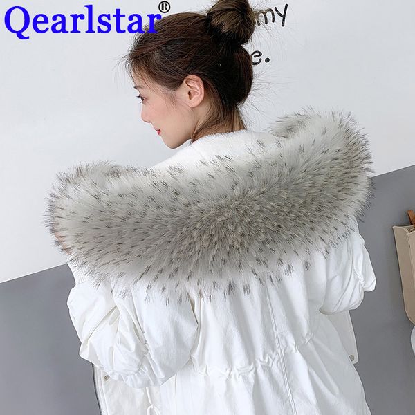 

scarves qearlstar women fur collar men children faux winter hood decorative diy clothes accessories zkg30, Blue;gray