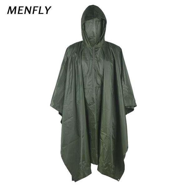 

menfly pvc pure green raincoat outdoor climbing one-piece cape rainproof charge jacket fishing hiking camping rain coats, Blue;black