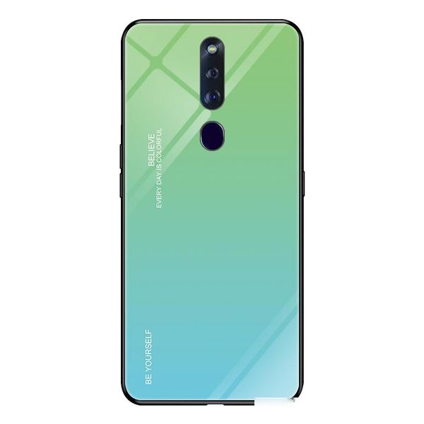 

colorful scratch-proof thin gradient tempered glass phone case for oppo f11 pro protection back case cover
