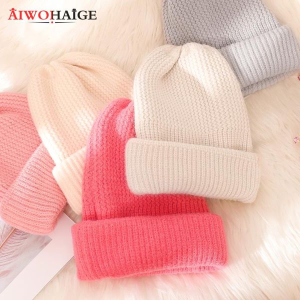 

Knitted Hat Warm Soft Trendy Hat Kpop Style Wool Beanie Elegant All-match New Candy Colors Winter Women dropshipping, Blue;gray