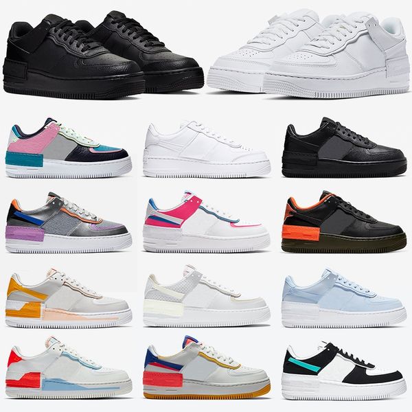 

1 shadow men women trainers running shoes triple black white perforations aurora team orange fashion mens womens athletic sports sneakers, White;red