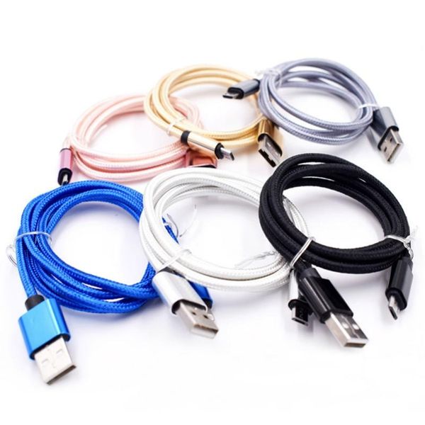 

high speed 3ft 6ft 10ft metal housing braided micro usb cable durable tinning charging usb type c cable for s7 s8 s9 s10 plus note 8 9 10