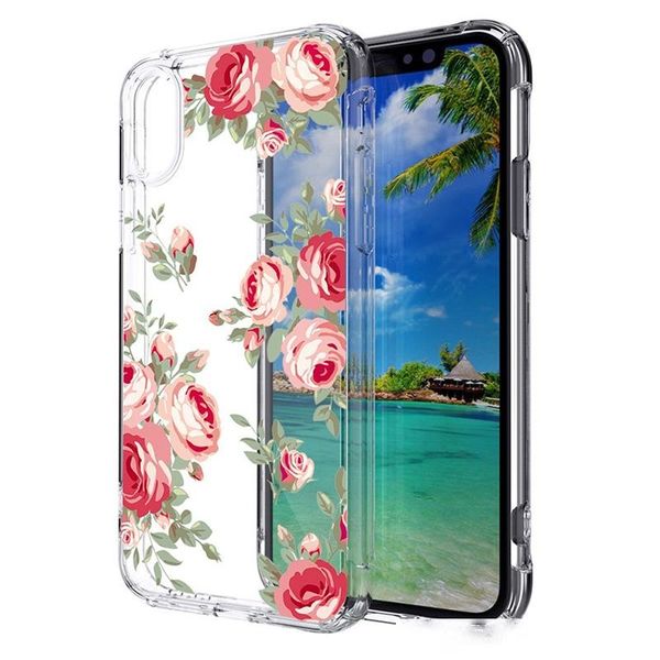 

for motorola moto e5 plus e5 play g7 shockproof pattern case acrylic transparent back cover frame phone cover case oppbag