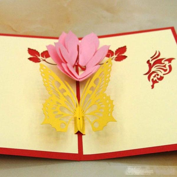 

butterfly 3d pop up love greeting cards handmade paper silhoue & creative happy birthday valentine s day cards