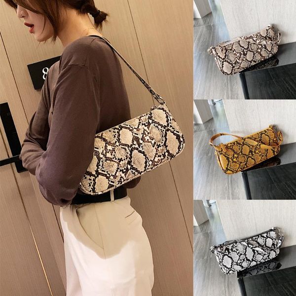 

women's bags women retro serpentine vintage leather bags shoulder bag handle baguette for women 2020 sac main femme#45