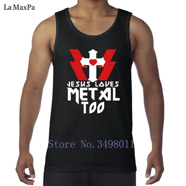 

designing pictures jesus loves metal too tank for men singlets funny casual men vest sleeveless shirts fun workout o-neck