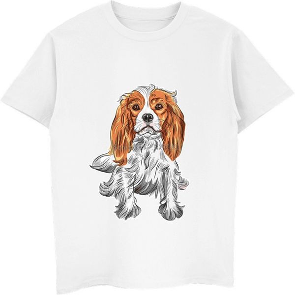 

new cavalier king charles spaniel dog print fashion t-shirt men short sleeve cotton t-shirt casual male hip hop shirts cool tee