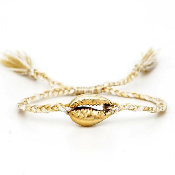 

go2boho shell bracelet women summer tassel bracelets beach jewelry bohemian handmade woven pulseras mujer moda 2020 new bileklik, Golden;silver