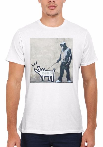 

banksy keith haring dog street art men women vest t shirt 1779 mans unique cotton short sleeves o-neck t shirt