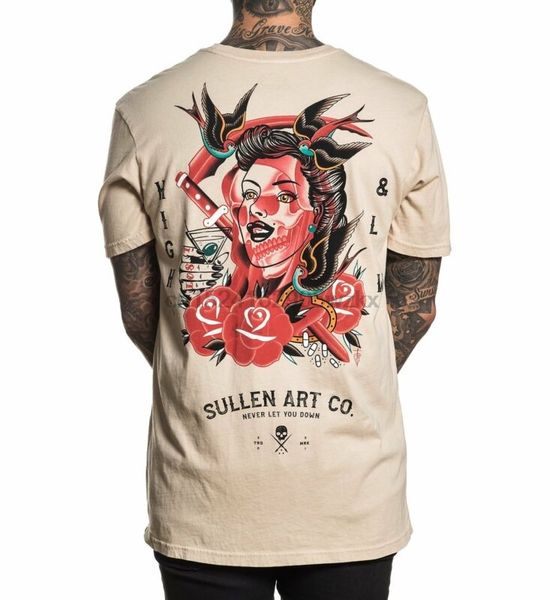 

sullen highs and lows premium beige old school tattoo t shirt s-3xl new uk