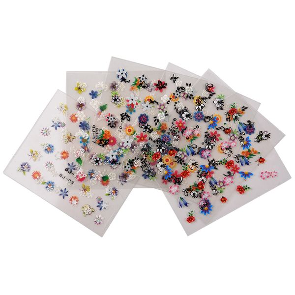 

stickers & decals 10 sheets 3d nail art flowers heart star tattoos cell phone sticker design, Black