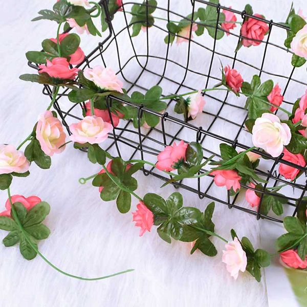 

decorative flowers & wreaths 2.4m silk rose vine hanging artificial plant ivy leaf garland rattan for home garden yard decoration diy weddin
