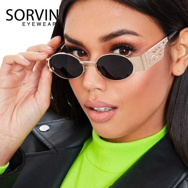 

sorvino vintage shades for women men oval sunglasses brand designer 90s steampunk sunglass big gothic mirror sun glasses sp337, White;black