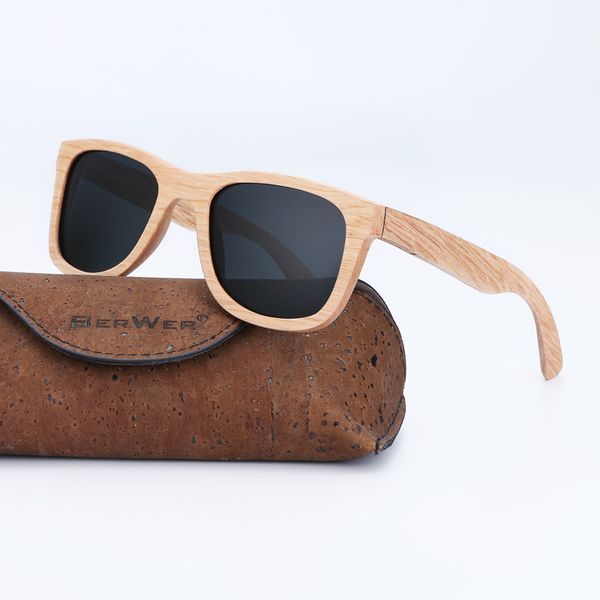 

sunglasses berwer 100% real wood polarized handmade bamboo mens sunglass sun glasses men gafas, White;black