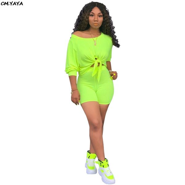 

2019 новые женщин плеча длинный рукав галстук вверх подол тройник топ шорты подходят два куска набор спортивной моды костюм 8color glx9163 x, Gray