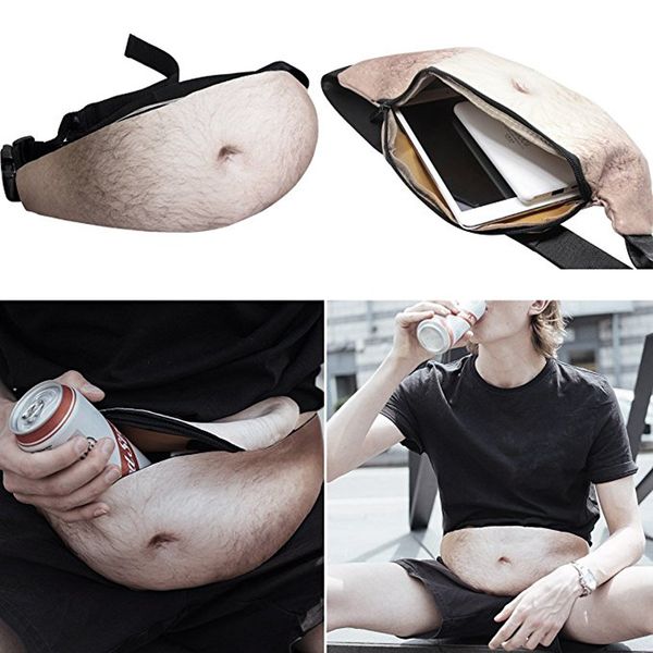 

dad bod bag waist belt sport bum bag leather hairy beer fat belly fanny pack