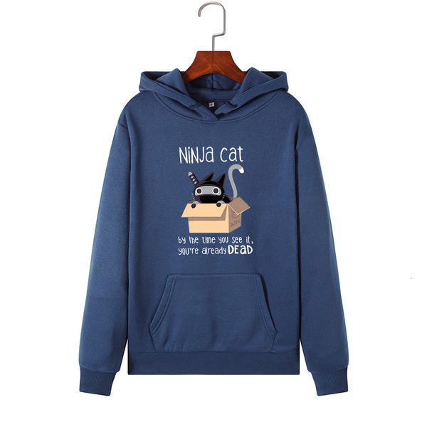 

singrain women ninja cat hoodie harajuku plus size creative cartoon hooded pullover sweatshirt casual funny koya print polerones, Black