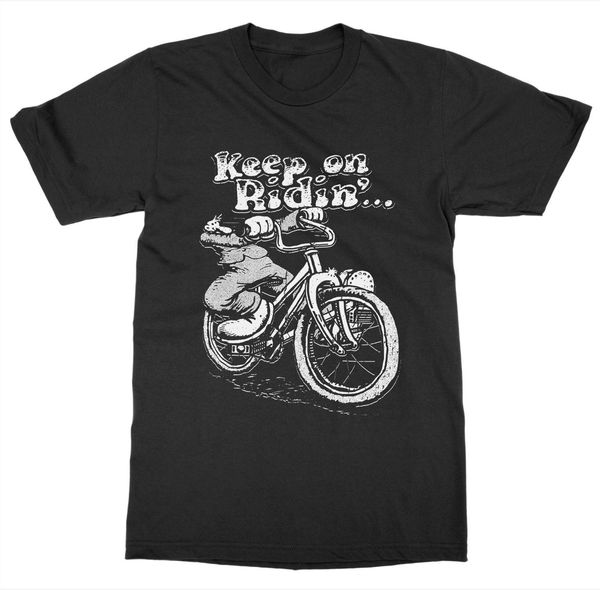 

male selling t shirt keep on ridin' t-shirt biker pedal ride cycle spin gear wheel saddle bicycle race summer tee shirt