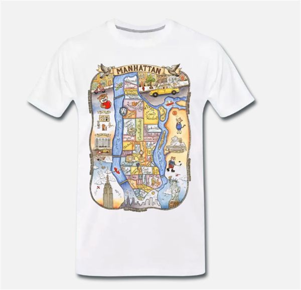 

t-shirt maglia souvenir mappa new york city nyc artwork mappa map 3 s-m-l-xl summer style casual wear tee shirt
