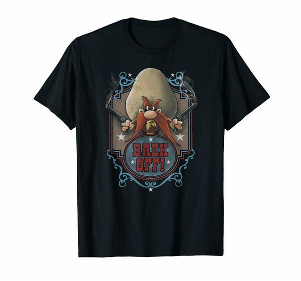 

looney tunes yosemite sam back off comedy black t-shirt s-6xl streetwear tee shirt