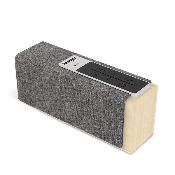 

smalody bt5.0 speakers 20w big power portable wooden wireless stereo bass soundbox with tf slot aux handstws function