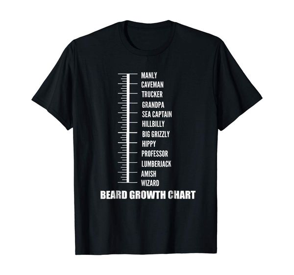 

beard growth chart funny manly t-shirt