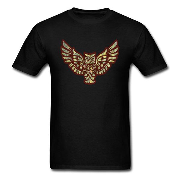 

flying owl t-shirt mascot decoration cotton man retro style t shirt design fall tshirts printed tees 2018 o neck