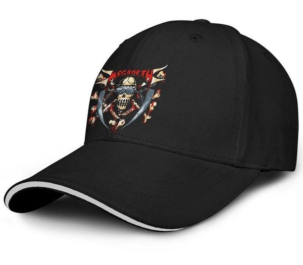 

megadeth skull & crossbones bleach waterfall black man and woman sandwich hat truck driver cool fit custom hat sports retro custom cap, Blue;gray