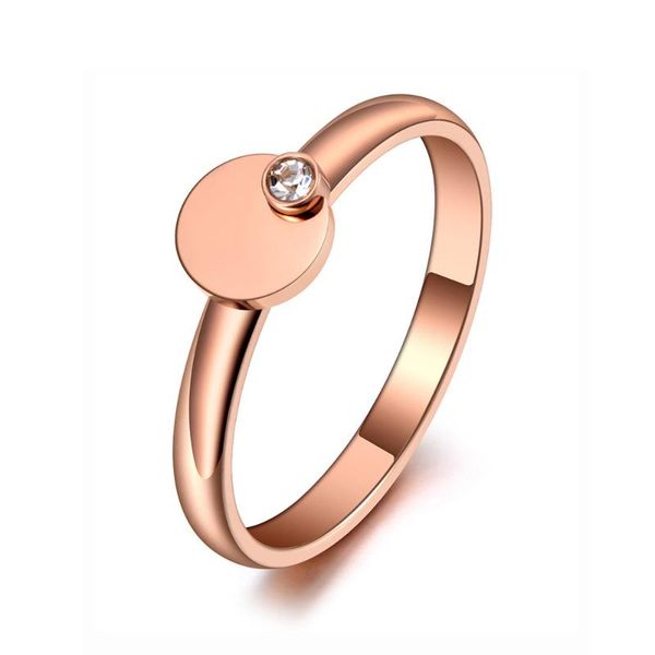 

rose gold titanium stainless steel cz crystal ring jewelry office style rose gold party rings for women girls r19138, Slivery;golden
