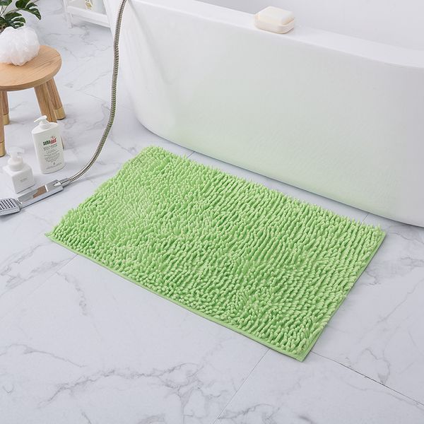 

bath mats simple solid color chenille floor mat bathroom anti-slip toilet water-absorbing door entrance hall bedroom kitchen
