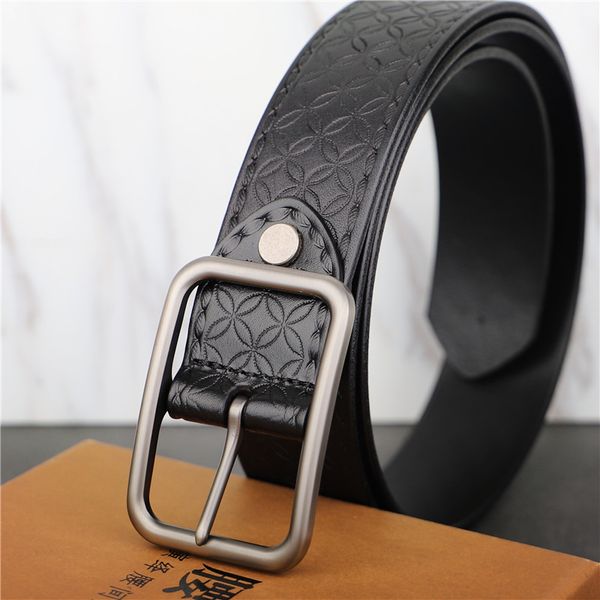 

кожаный ремень мужская кожа молодёжная пряжкой первый слой pure black belt-style simple wild young people belt, Black;brown