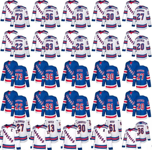 

men hockey kevin hayes 27 ryan mcdonagh 30 henrik lundqvist 36 mats zuccarello 61 rick nash jerseys stitched 2018 new york rangers jersey, Black;red